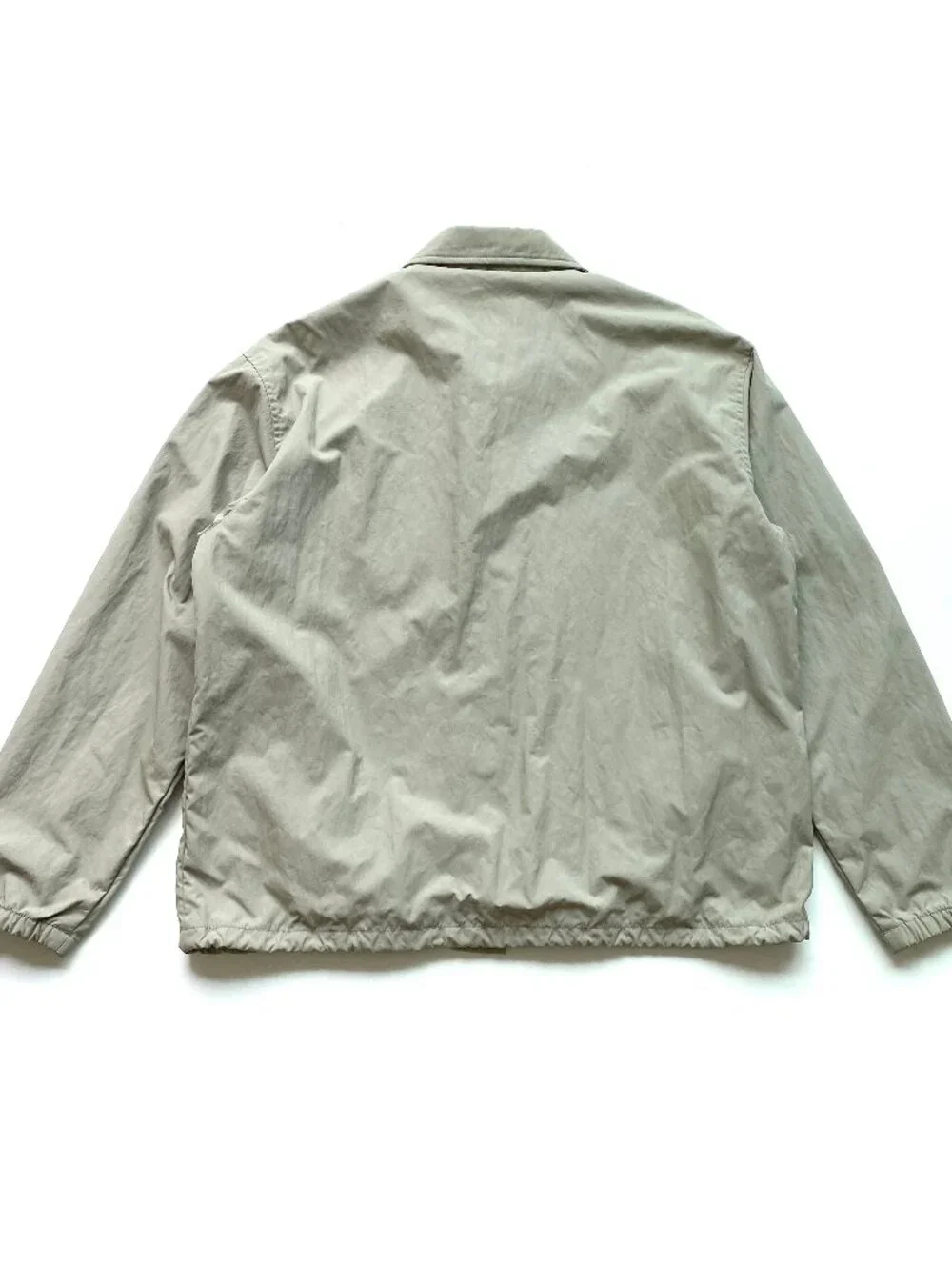 J.Crew Nylon Snap Front Coaches Jacket Jersey Lined Tan Khaki Large